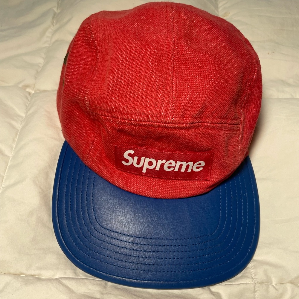 Red white blue supreme hat